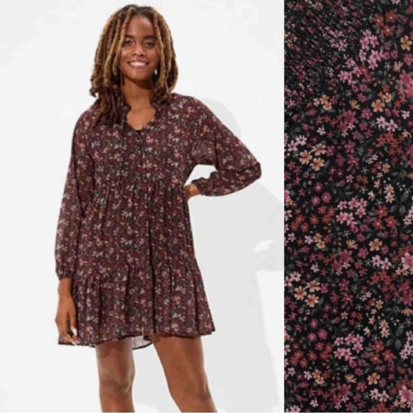 American Eagle Outfitters Dresses & Skirts - 𝅺American Eagle Floral Mini Boho Dress | Size Small
